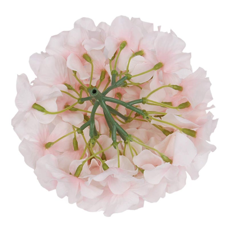 Flojery Silk Hydrangea Heads Artificial Flowers Heads with Stems for Home Wedding Decor Pack of 10 (Baby Pink) - Image 3